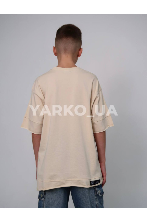 Футболка HAYKIDS літо uni. 1269 котон Hoodie Club молочний 140(р) 