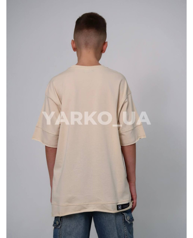 Футболка HAYKIDS літо uni. 1269 котон Hoodie Club молочний 140(р) 
