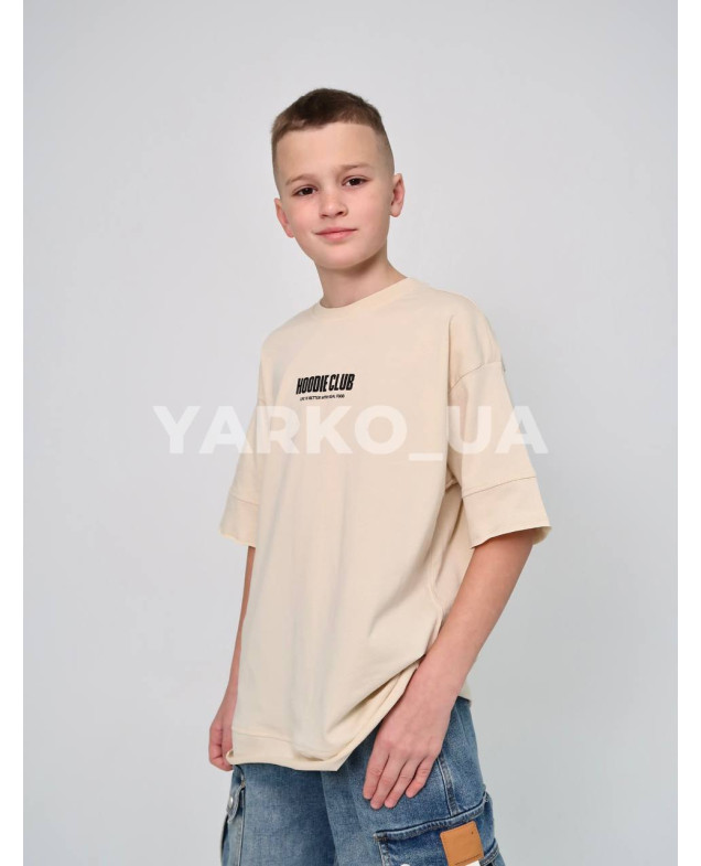 Футболка HAYKIDS літо uni. 1269 котон Hoodie Club молочний 140(р) 