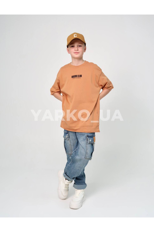 Футболка HAYKIDS літо uni. 1269 котон Hoodie Club цегла 146(р) 