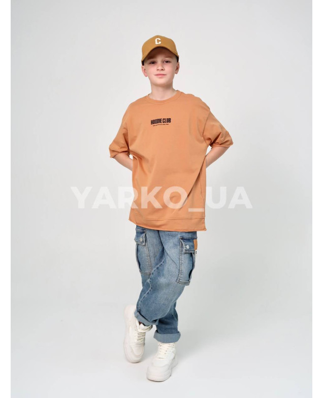 Футболка HAYKIDS літо uni. 1269 котон Hoodie Club цегла 146(р) 