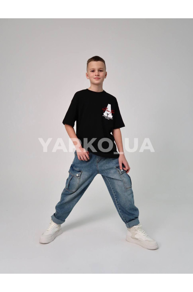 Футболка HAYKIDS uni на літо 1274 з котону чорна Atlanta 122(р)