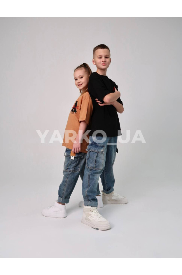 Футболка HAYKIDS uni на літо 1274 з котону чорна Atlanta 122(р)
