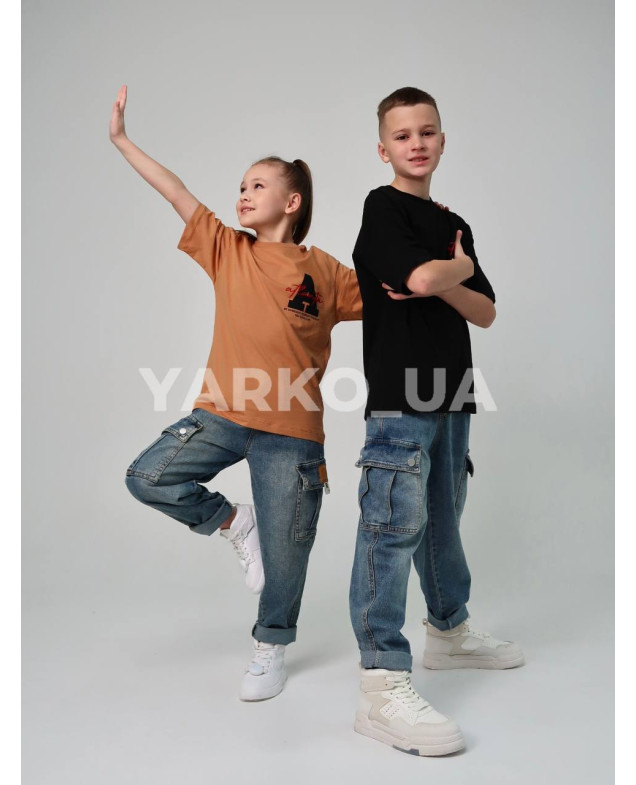 Футболка HAYKIDS uni на літо 1274 з котону чорна Atlanta 122(р)