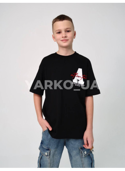 Футболка HAYKIDS uni на літо 1274 з котону чорна Atlanta 122(р)