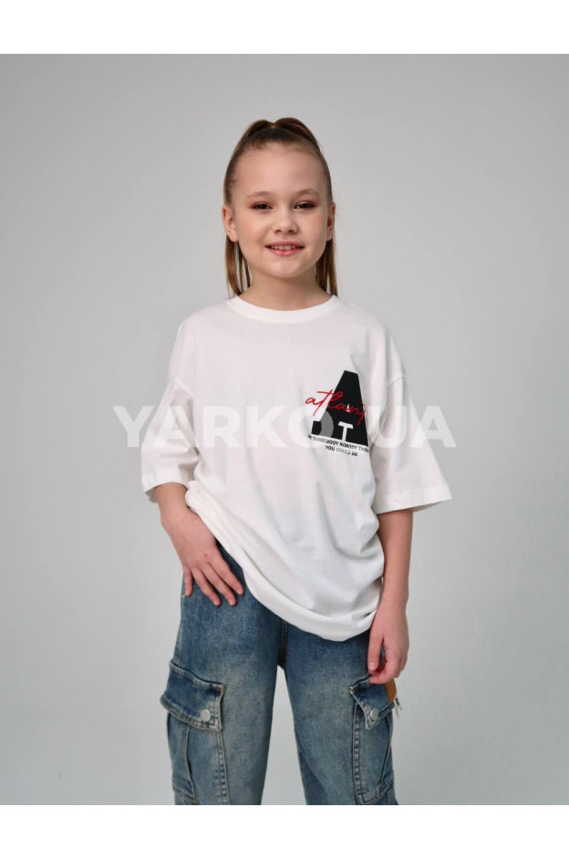 Футболка HAYKIDS uni на літо 1274 з котону біла Atlanta 122(р)