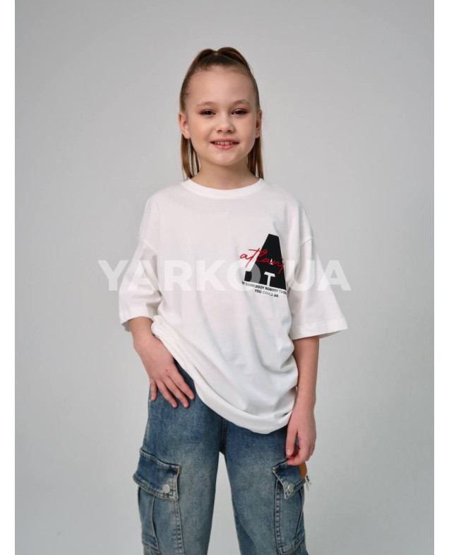 Футболка HAYKIDS uni на літо 1274 з котону біла Atlanta 122(р)