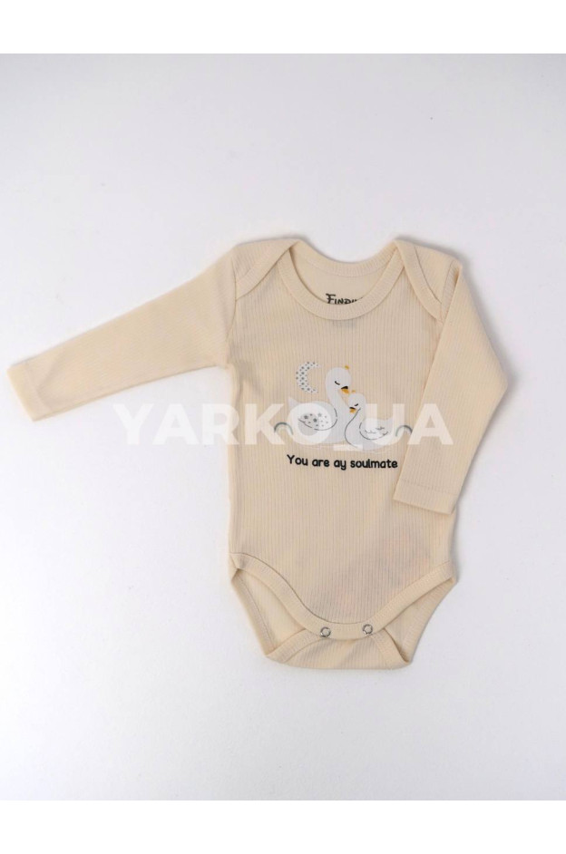 Боді Findik Baby весна-осінь uni. 11749 котон soulmate лебеді молочний 80(р) 