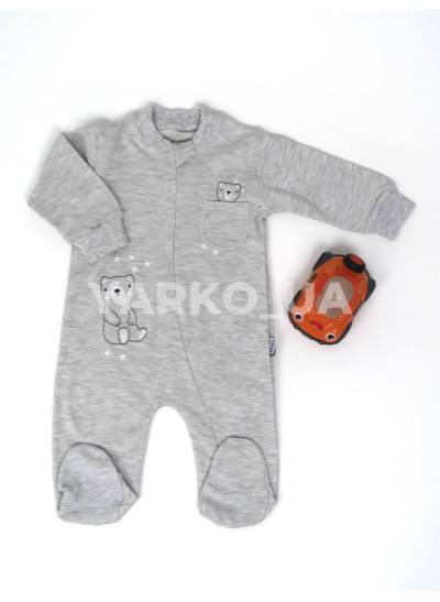 Чоловічок Puan Baby uni весна/осінь 6632 котон вишивка ведмежа з кишенькою 62(р)