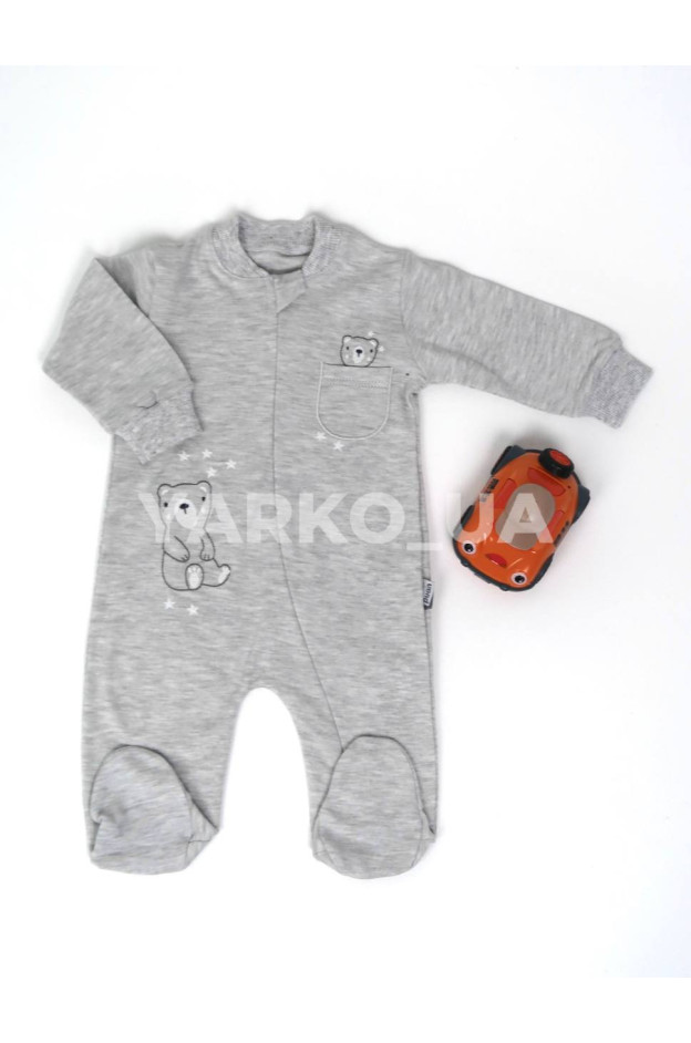 Чоловічок Puan Baby uni весна/осінь 6632 котон вишивка ведмежа з кишенькою 62(р)
