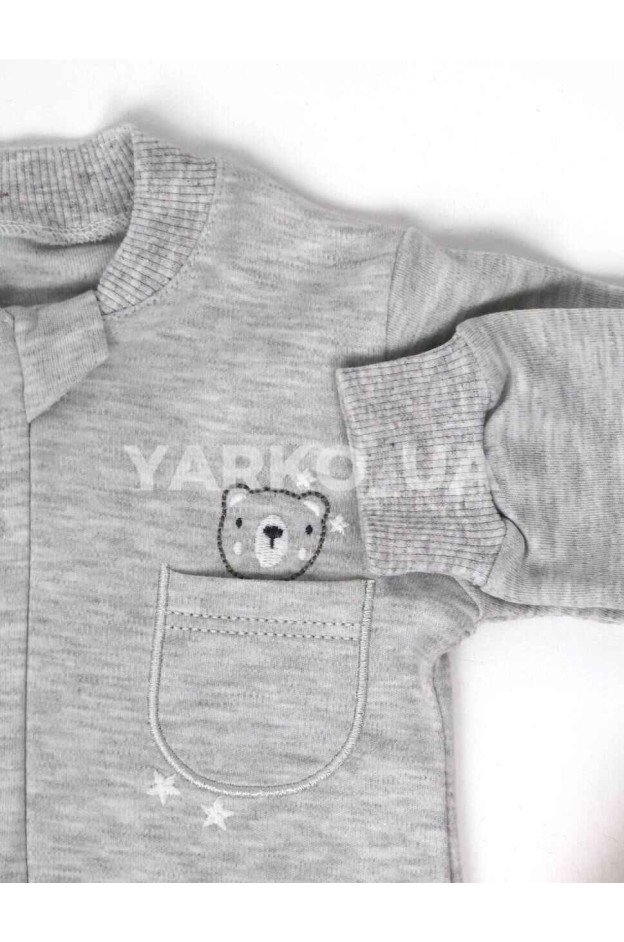 Чоловічок Puan Baby uni весна/осінь 6632 котон вишивка ведмежа з кишенькою 62(р)