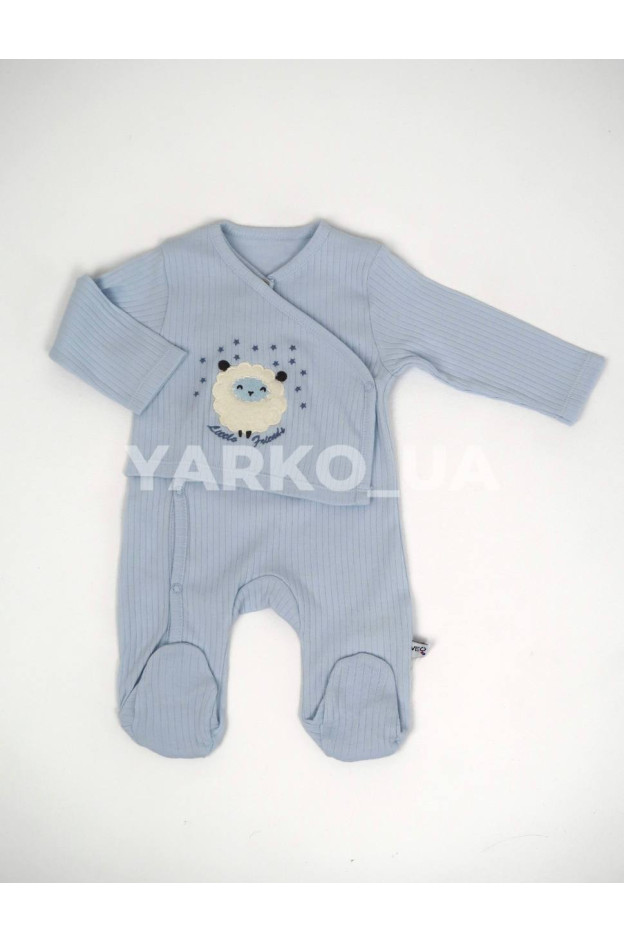 Чоловічок Neo Baby для хлопчиків весна/осінь 13236 з котону блакитний ягнятко 52-56(р)