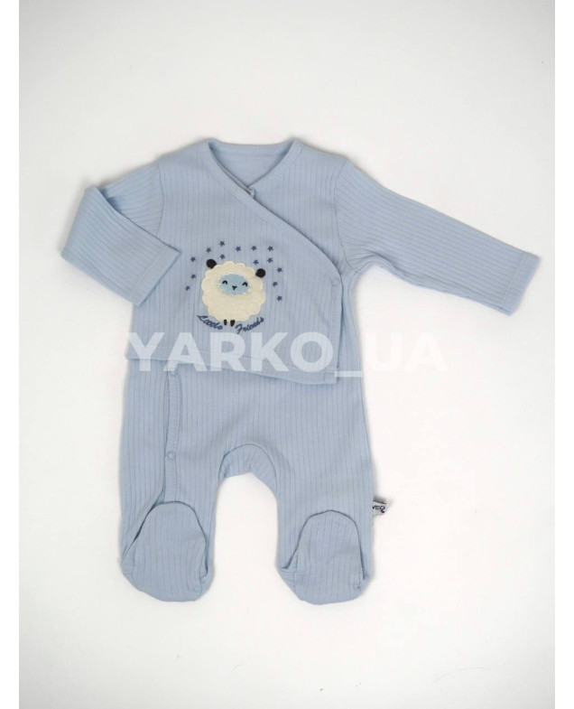 Чоловічок Neo Baby для хлопчиків весна/осінь 13236 з котону блакитний ягнятко 52-56(р)