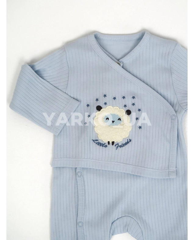 Чоловічок Neo Baby для хлопчиків весна/осінь 13236 з котону блакитний ягнятко 52-56(р)