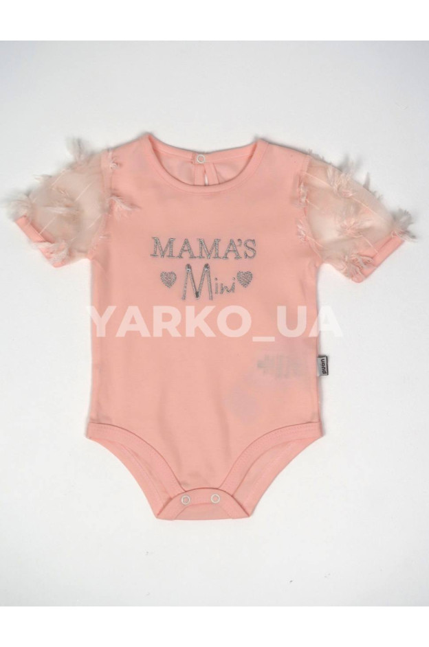 Костюм-двійка Puan Baby для дівчат на літо 6917 з котону персиковий Mini зі спідничкою 68(р)