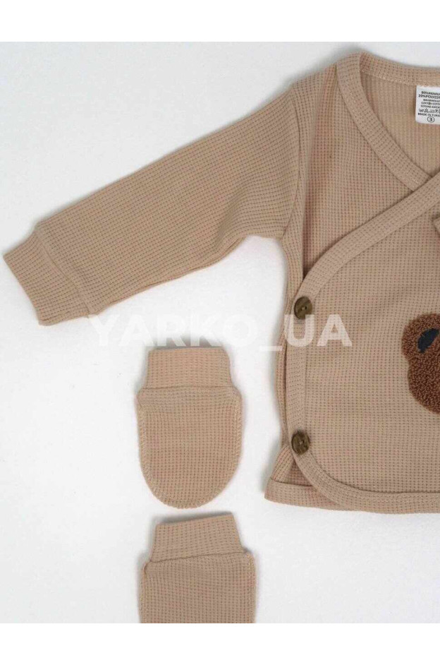 Комплект ясельний UKOBABY uni весна/осінь 6600 з котону беж BEAR вафля 62(р)