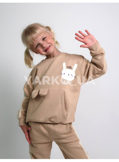Костюм SMILE для дівчат весна/осінь 23304 котон беж cutie 3D вушка 98(р)
