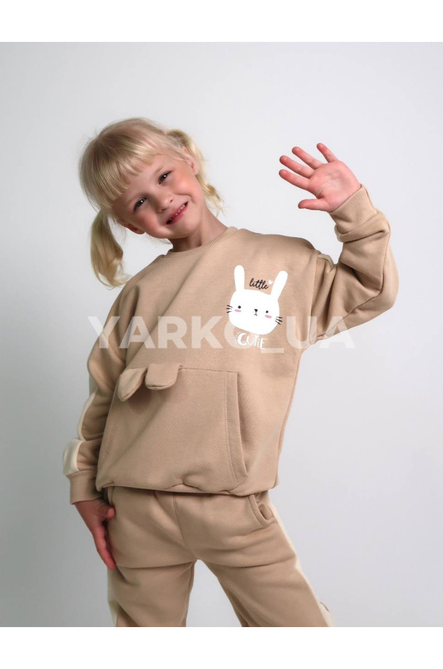 Костюм SMILE для дівчат весна/осінь 23304 котон беж cutie 3D вушка 98(р)