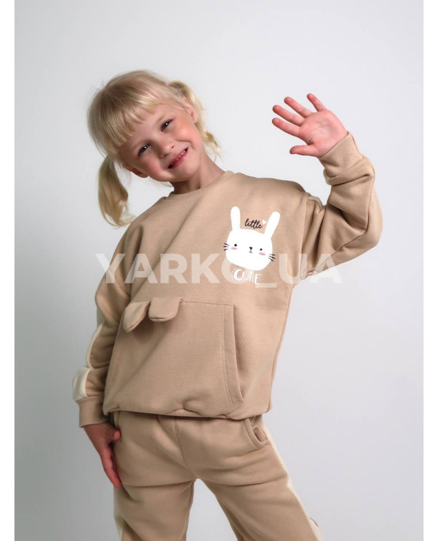 Костюм SMILE для дівчат весна/осінь 23304 котон беж cutie 3D вушка 98(р)