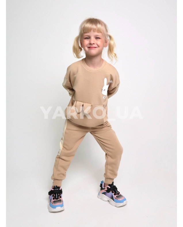 Костюм SMILE для дівчат весна/осінь 23304 котон беж cutie 3D вушка 98(р)