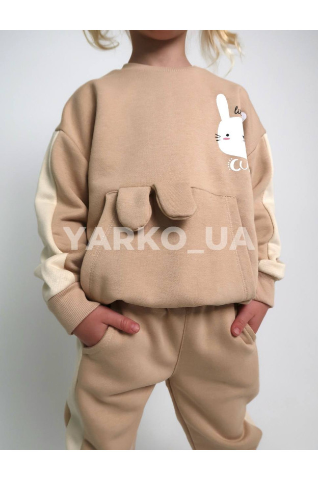Костюм SMILE для дівчат весна/осінь 23304 котон беж cutie 3D вушка 98(р)