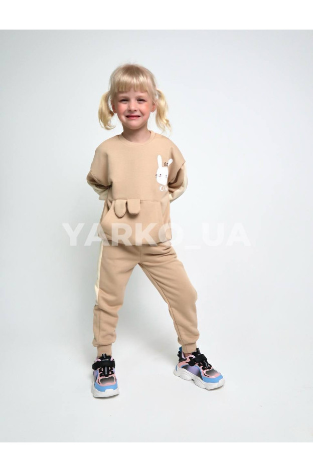 Костюм SMILE для дівчат весна/осінь 23304 котон беж cutie 3D вушка 98(р)