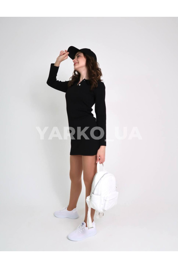 Сукня Viollen для дівчат весна/осінь 5032 котон чорний рубчик довгий рукав 140(р)