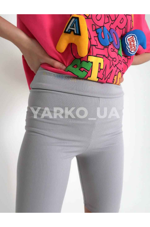 Велотреки Viollen для дівчат на літо 1259 п/е сірий рубчик Elongated 128(р)