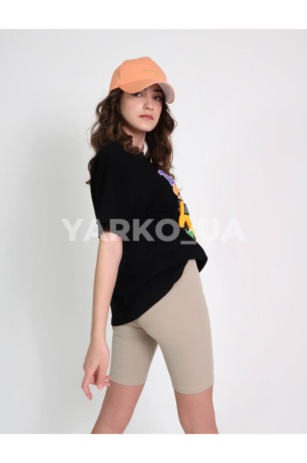Велотреки Viollen для дівчат на літо 1259 п/е бежевий рубчик Elongated 128(р)