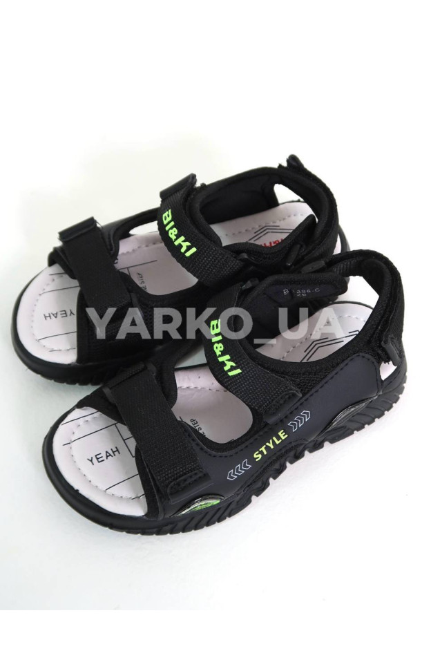 Босоніжки BI&KI для хлопчиків на літо B01286-C екошкіра чорний Style 29(р)
