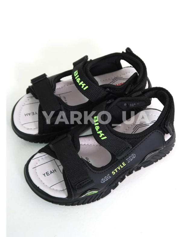 Босоніжки BI&KI для хлопчиків на літо B01286-C екошкіра чорний Style 29(р)