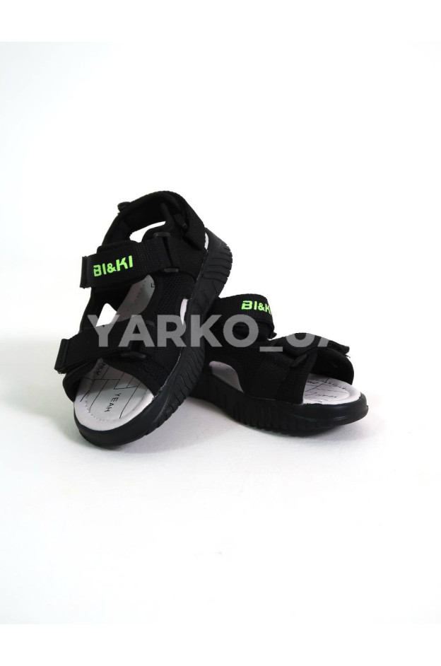 Босоніжки BI&KI для хлопчиків на літо B01286-C екошкіра чорний Style 29(р)
