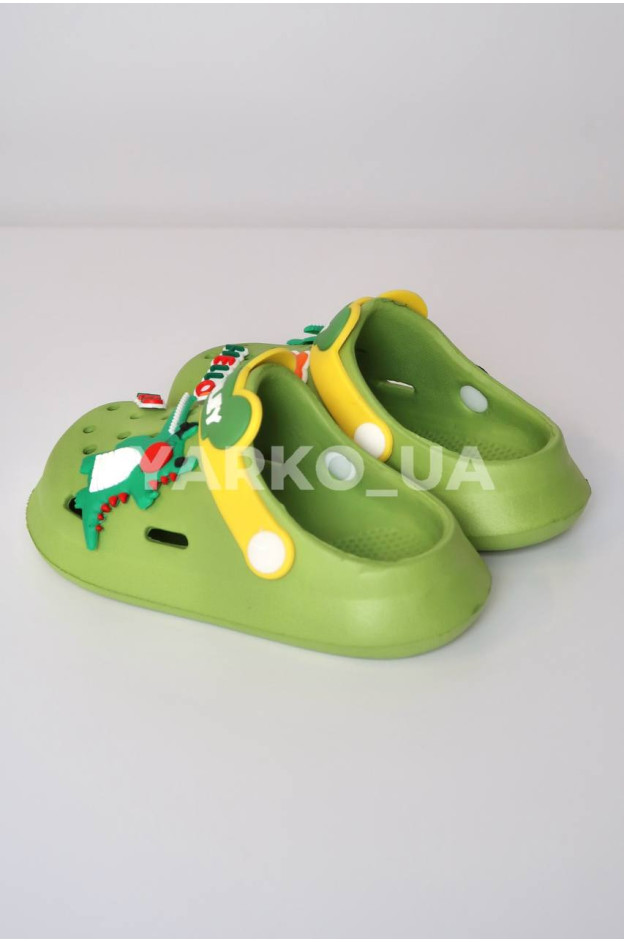 Крокси для хлопчиків на літо A9109 EVA зелений Smiley 25(р)