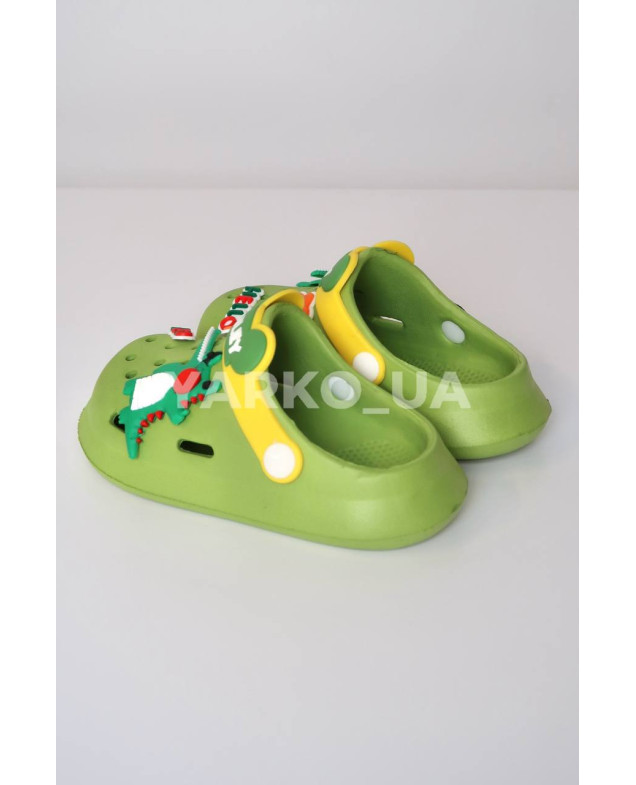 Крокси для хлопчиків на літо A9109 EVA зелений Smiley 25(р)