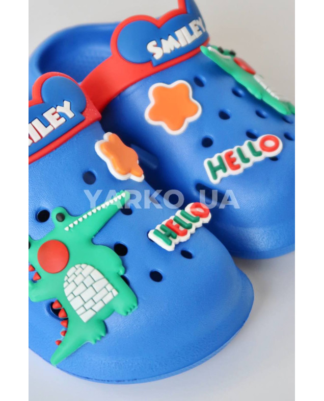 Крокси для хлопчиків на літо A9109 EVA синій Smiley 24(р)