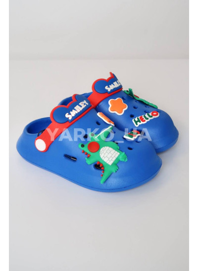Крокси для хлопчиків на літо A9109 EVA синій Smiley 24(р)
