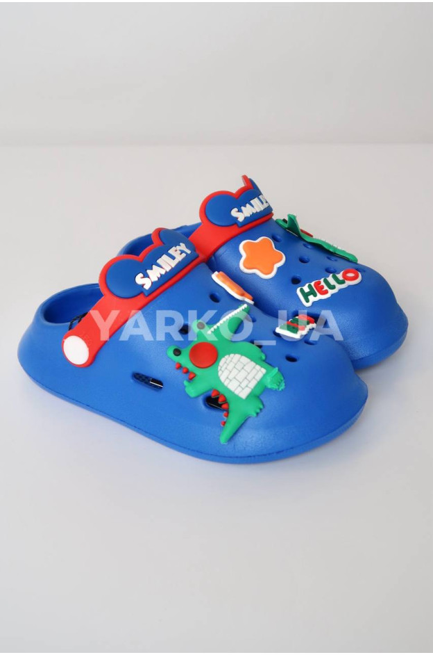 Крокси для хлопчиків на літо A9109 EVA синій Smiley 24(р)