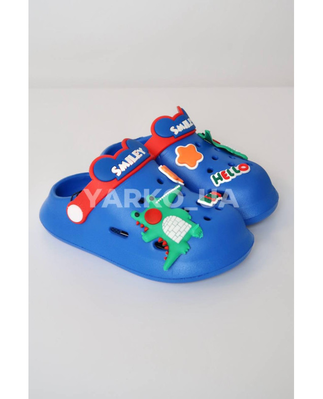 Крокси для хлопчиків на літо A9109 EVA синій Smiley 24(р)