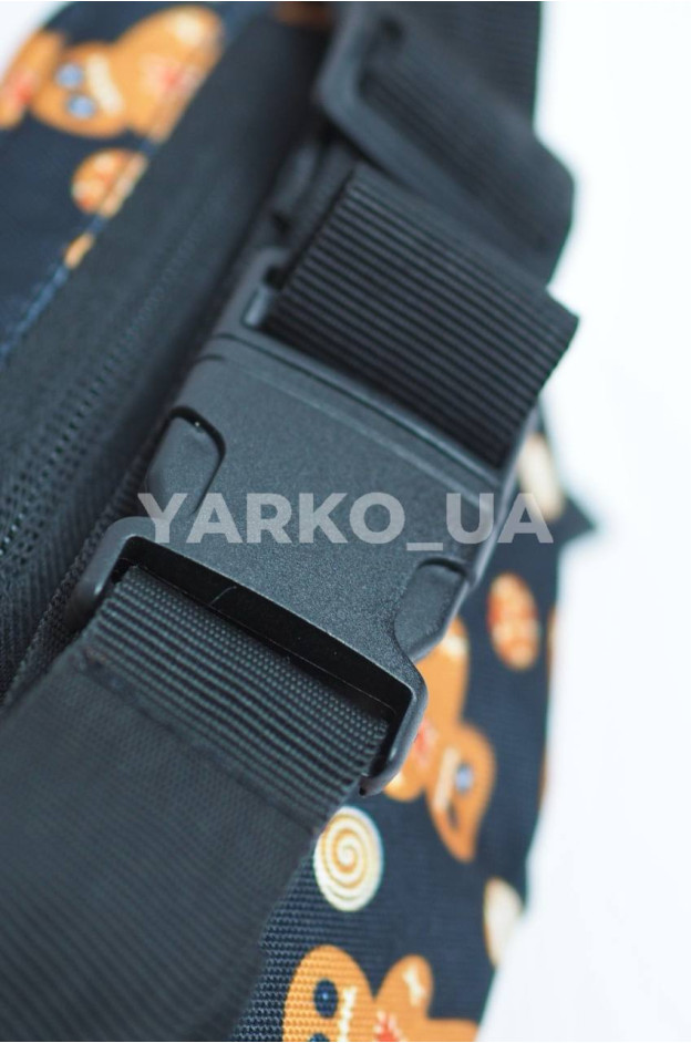 Сумка-бананка для хлопчиків і дівчаток 996384 текстиль чорний пряник 21 х 11 х 7 см