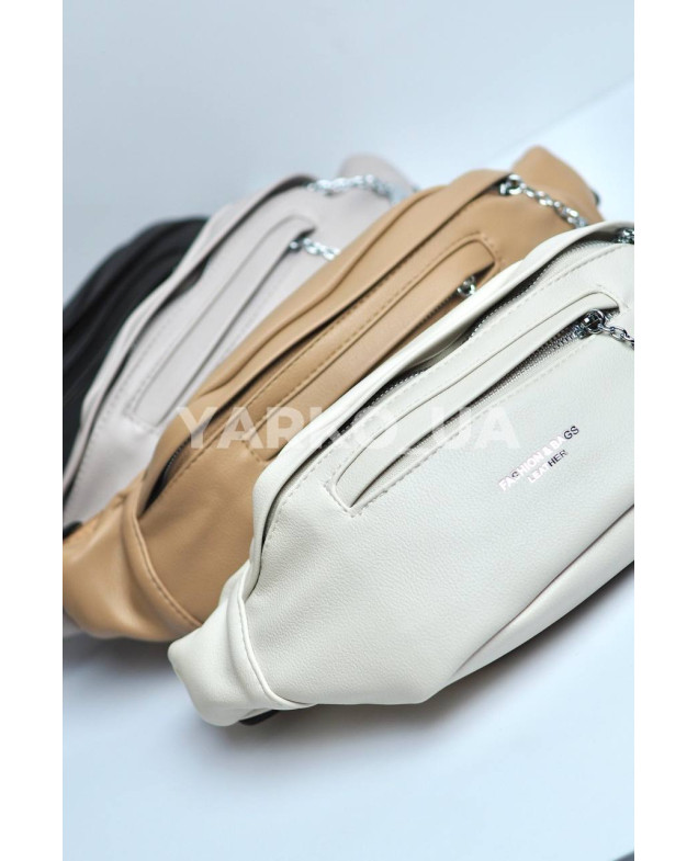 Сумка-бананка для дівчаток на кожен день 996386 екошкіра кремовий Fashion leather 25 х 10 х 9 см