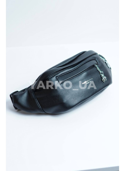 Сумка-бананка для дівчаток на кожен день 996386 екошкіра чорний Fashion leather 25 х 10 х 9 см