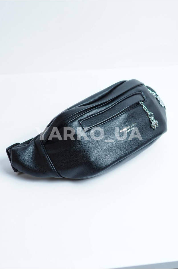 Сумка-бананка для дівчаток на кожен день 996386 екошкіра чорний Fashion leather 25 х 10 х 9 см