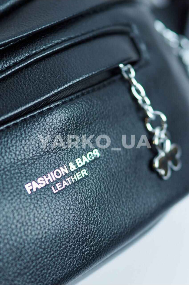Сумка-бананка для дівчаток на кожен день 996386 екошкіра чорний Fashion leather 25 х 10 х 9 см