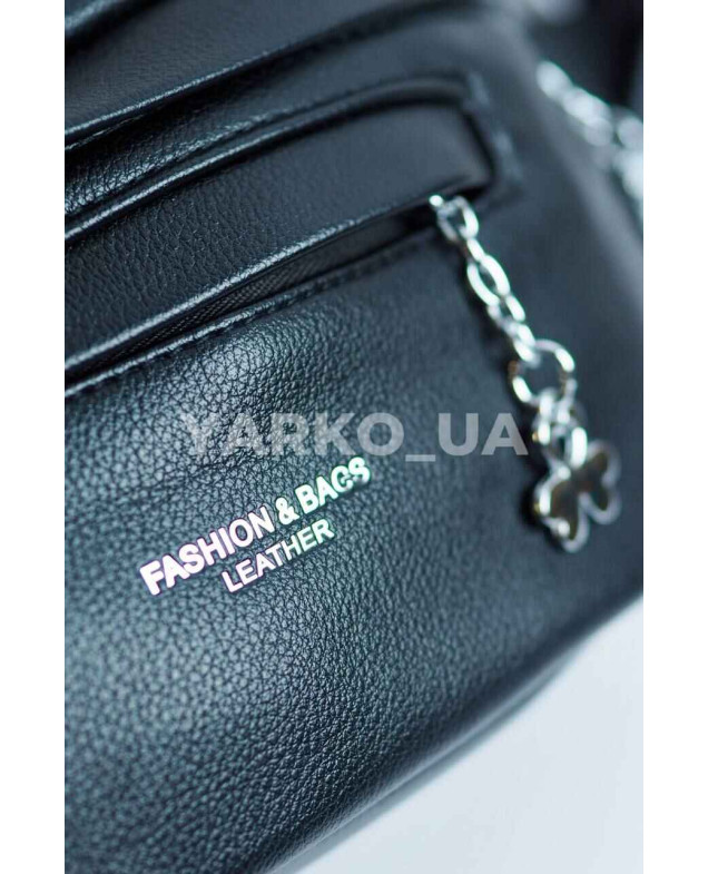 Сумка-бананка для дівчаток на кожен день 996386 екошкіра чорний Fashion leather 25 х 10 х 9 см