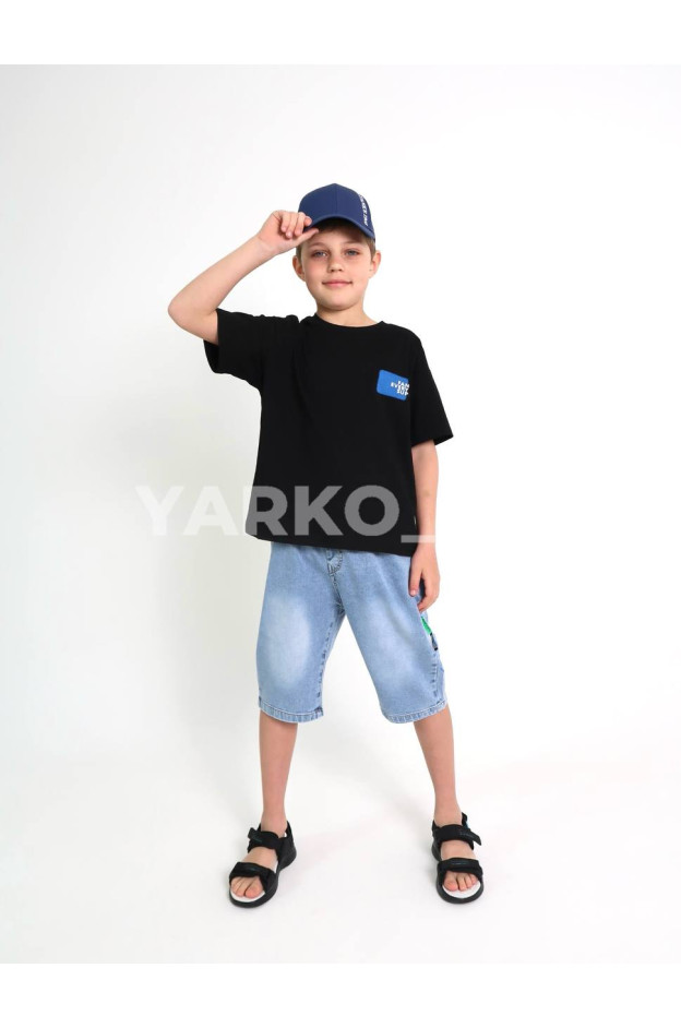 Шорти джинсові для хлопчиків на літо 2312 котон блакитний NiuDD 130(р)
