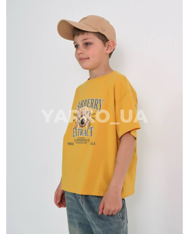 Футболка для хлопчиків на літо 2466 котон гірчиця Bearberry 110(р)