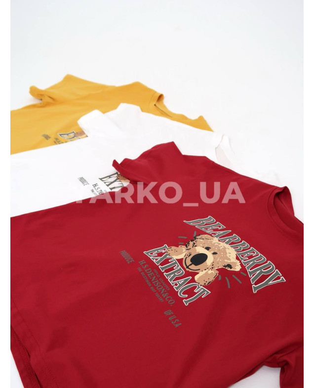 Футболка для хлопчиків на літо 2466 котон вишня Bearberry 140(р)