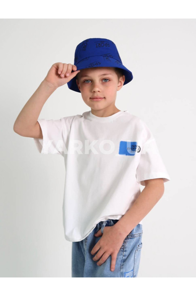 Футболка для хлопчиків на літо 8078# котон білий FAN 140(р)