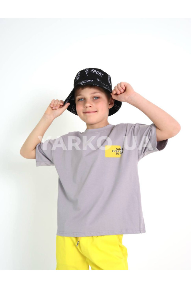 Футболка для хлопчиків на літо 8078# котон сірий FAN 130(р)
