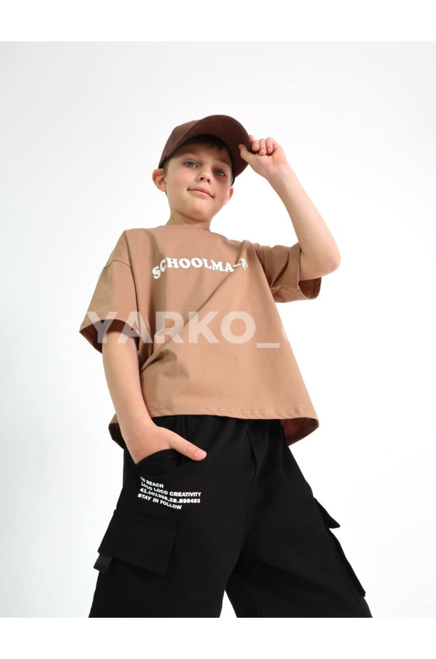 Футболка uni на літо 8028 котон мокко Schoolmate 140(р)
